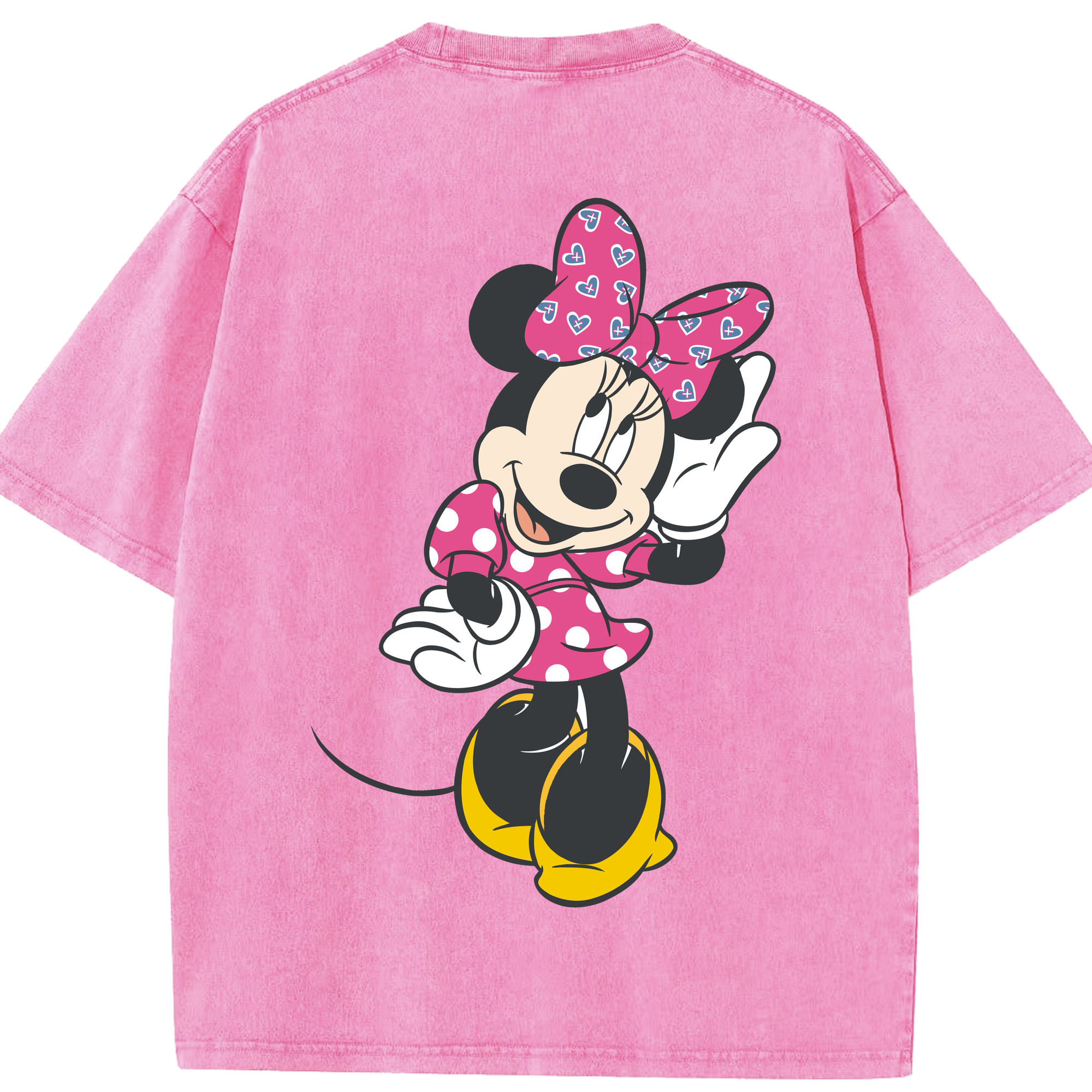 （画像用） ミッキーマウス Mickey Mouse 綿100% ヴィンテージ風 半袖Tシャツ（背面プリント）